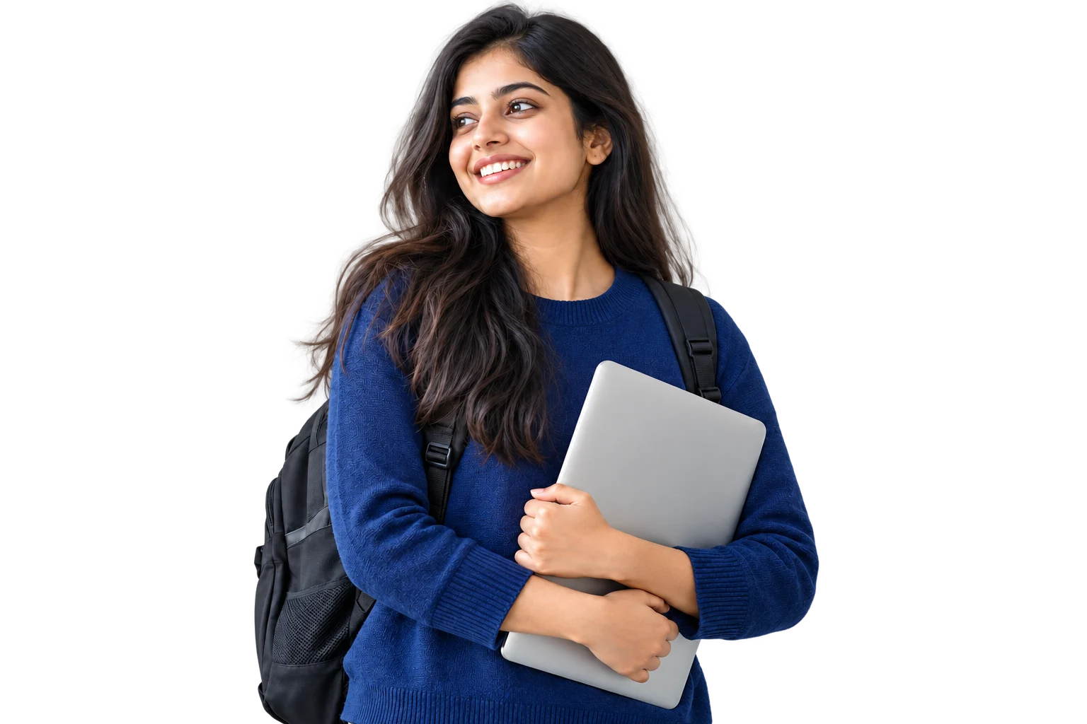 Learner holding a laptop, ready to build her technology career